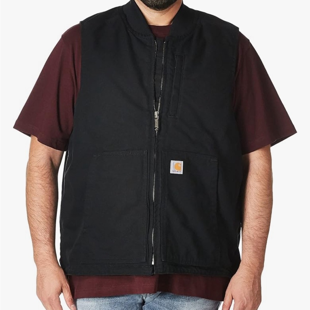 Carhartt Washed Duck Insulated Rib Collar Vest- Loose Fit